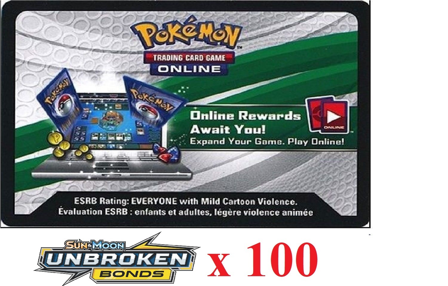 100 X Pokemon Sm10 Unbroken Bonds Code Tcgo Cards Tcg Codes