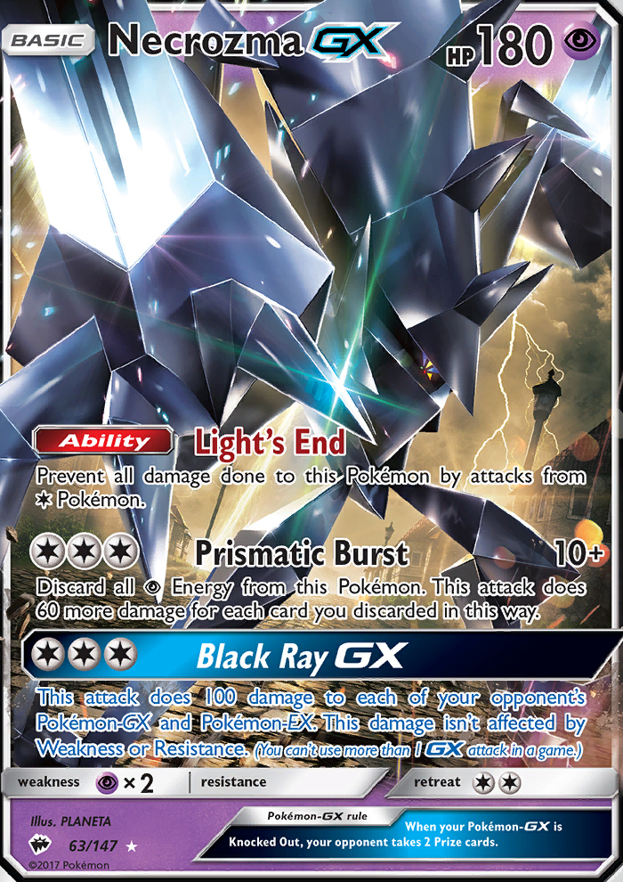 Necrozma GX 63/147 SM Burning Shadows Ultra Rare Holo Pokemon Card NEAR