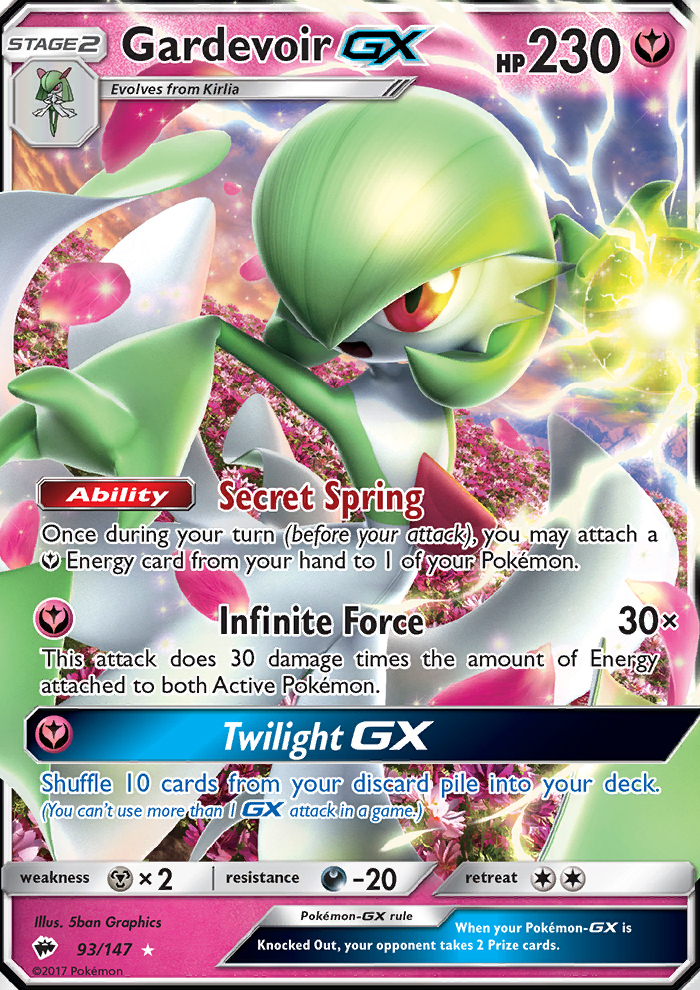 Gardevoir GX 93/147 SM Burning Shadows Ultra Rare Holo Pokemon Card
