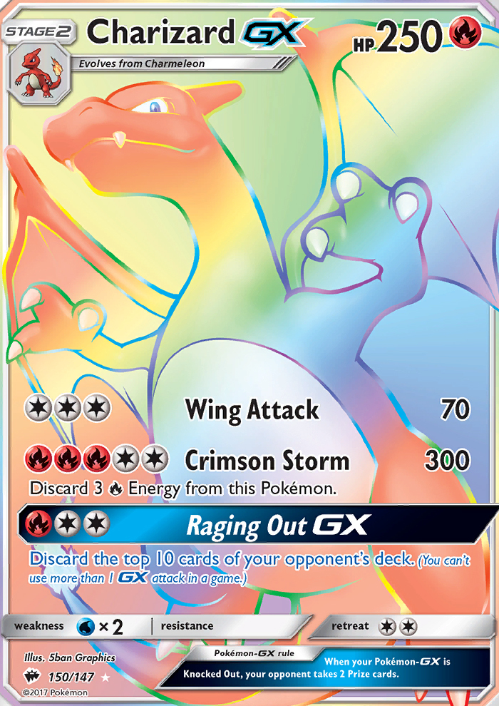 Charizard GX 150 147 SM Burning Shadows Hyper Rare Full Art Holo Charizard GX 150 147 SM Burning Shadows Hyper Rare Full Art Holo