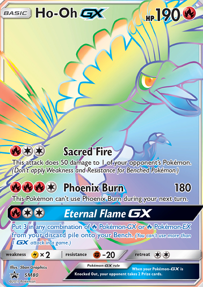 Ho Oh GX SM80 Black Star Promo Pokemon Card NEAR MINT TCG