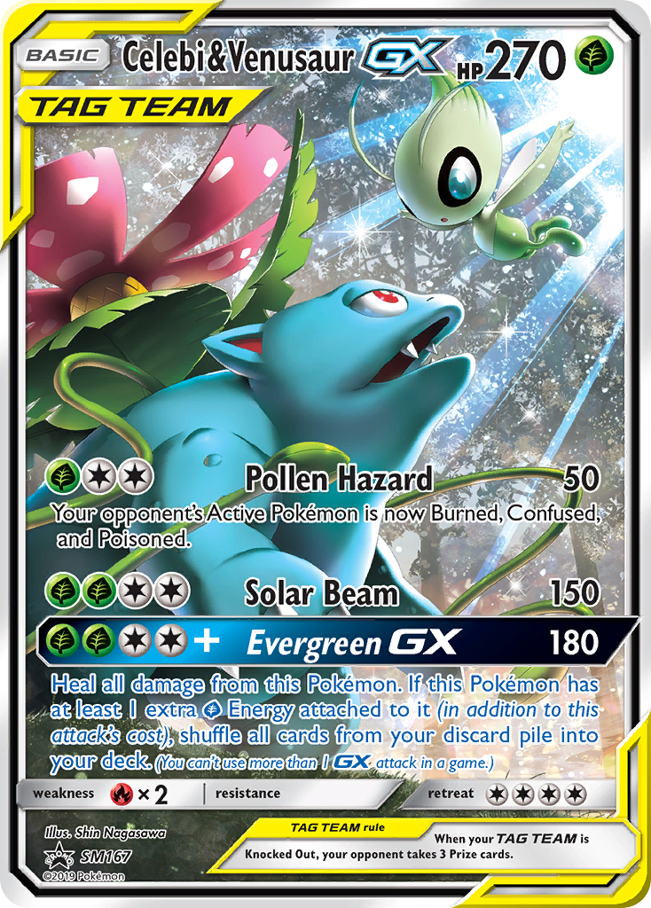 Celebi & Venusaur GX SM167 Black Star Promo Pokemon Card NEAR MINT TCG