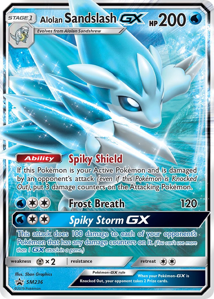 Alolan Sandslash GX SM236 Black Star Promo Pokemon Card