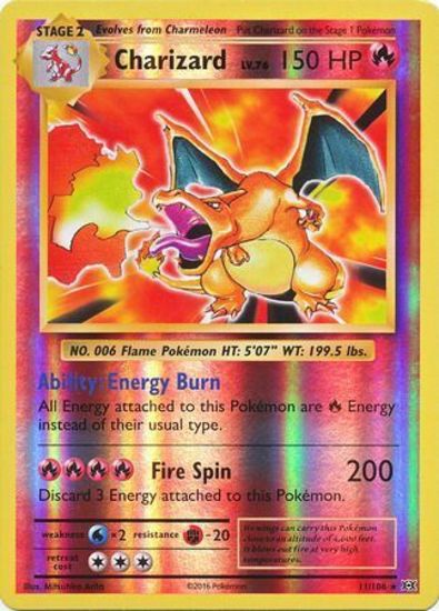 Charizard 11/108 XY Evolutions Reverse Holo Rare Pokemon Card NEAR MINT TCG