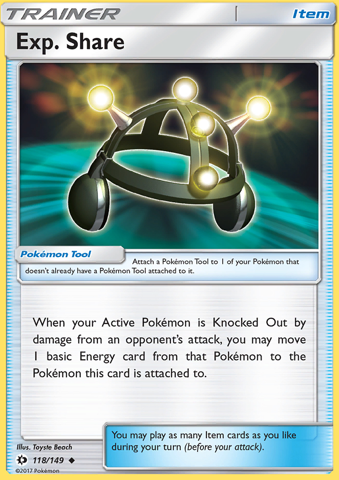 Exp. Share 118/149 SM Base Set Uncommon Trainer Pokemon ...