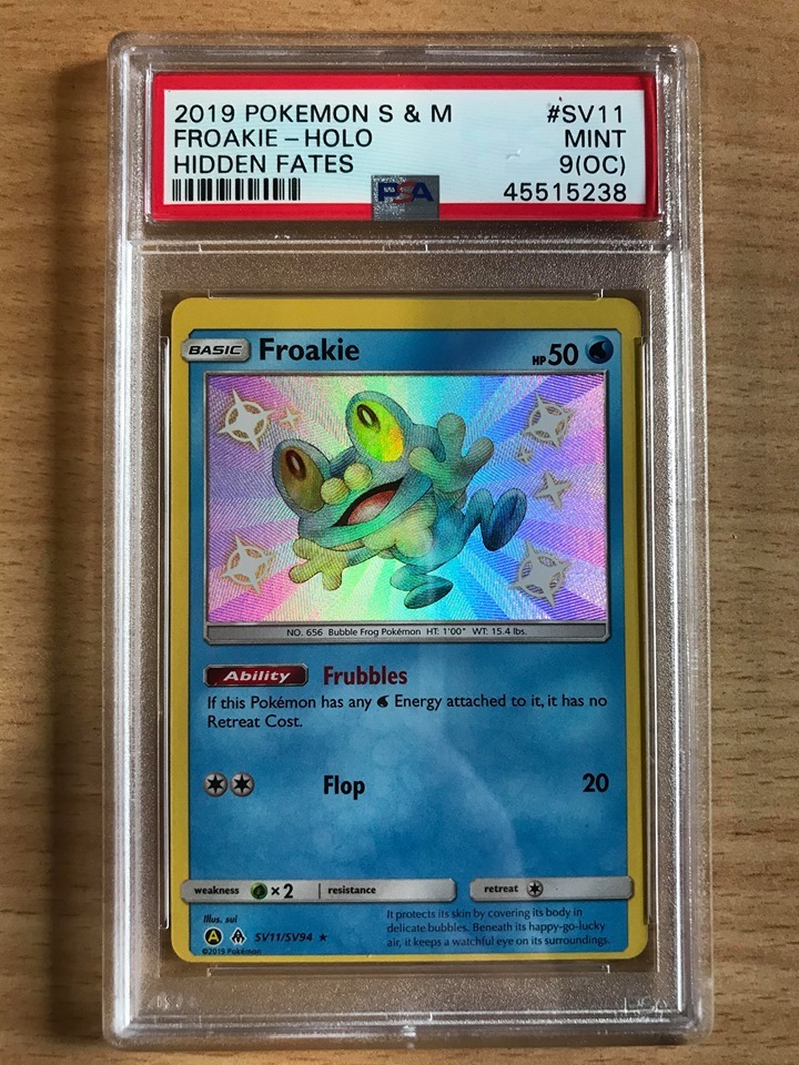 PSA MINT 9 OC Froakie Holo 2019 Pokemon Sun & Moon Hidden Fates SV11 PSA MINT 9 OC Froakie Holo 2019 Pokemon Sun & Moon Hidden Fates SV11