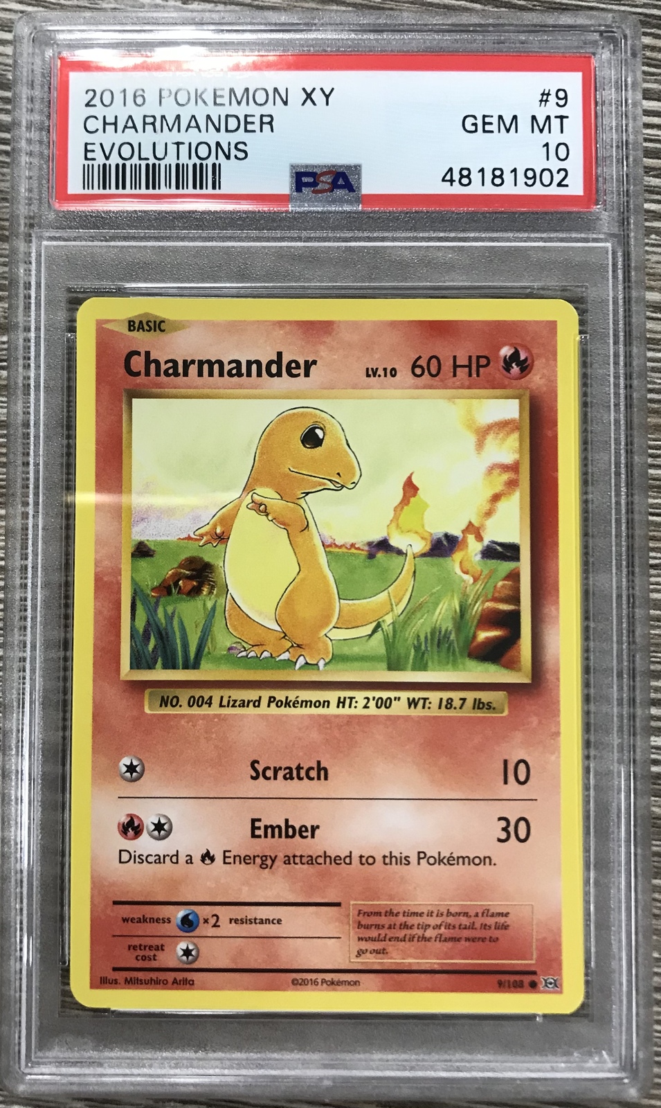 PSA 10 GEM MINT 2016 Pokemon XY Evolutions Charmander
