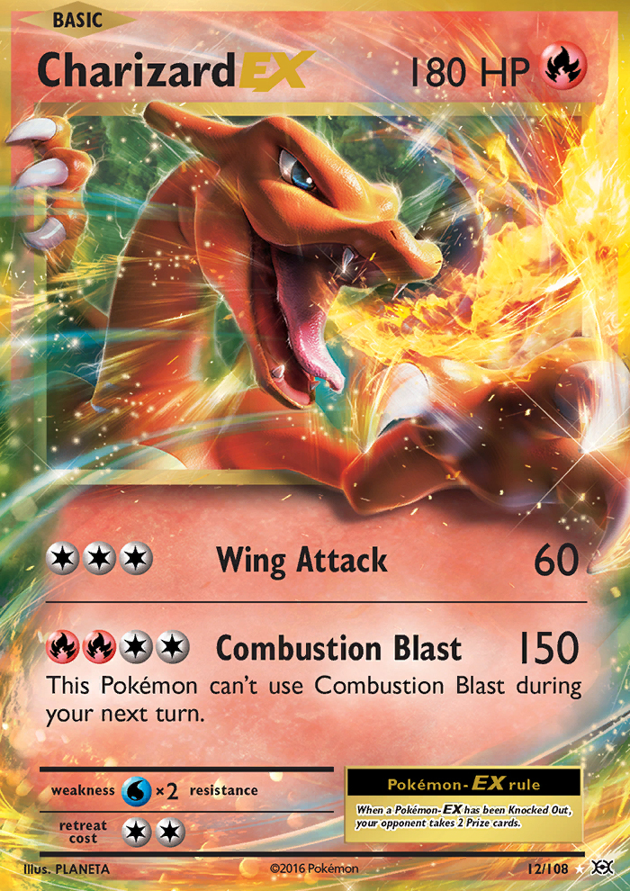 Charizard EX 12 108 XY Evolutions Holo Ultra Rare Pokemon Card NEAR