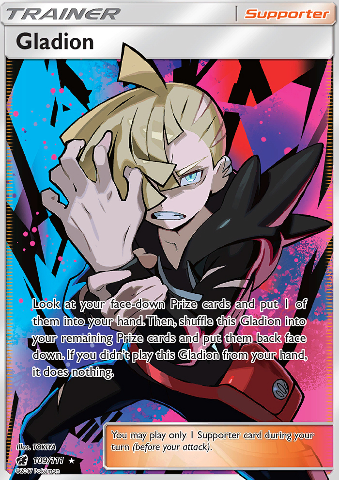 Gladion 109/111 SM Crimson Invasion Full Art Ultra Rare Holo Pokemon Card MINT