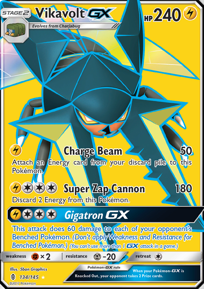 Pokemon Guardians Rising Vikavolt-GX #134//145 Full Art Ultra Rare Card