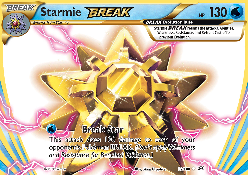 Starmie Break 32/108 XY Evolutions Holo Rare Pokemon Card NEAR MINT TCG