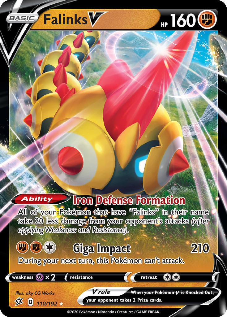 Falinks V 110/192 SWSH Rebel Clash Holo Ultra Rare Pokemon