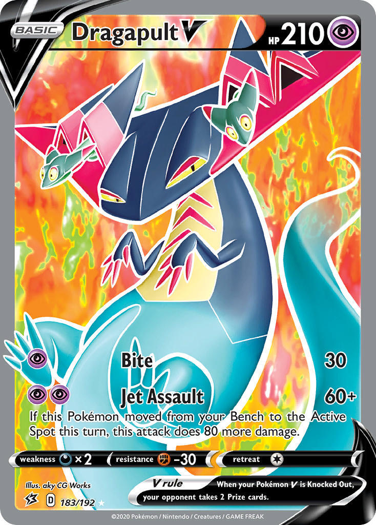 Dragapult V 183 192 SWSH Rebel Clash Holo Ultra Rare Full Art Pokemon 