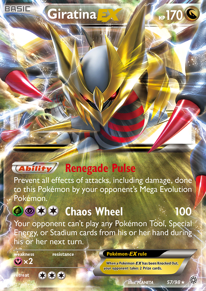 Giratina EX 57/98 XY Ancient Origins Holo Ultra Rare Pokemon Card NEAR ...