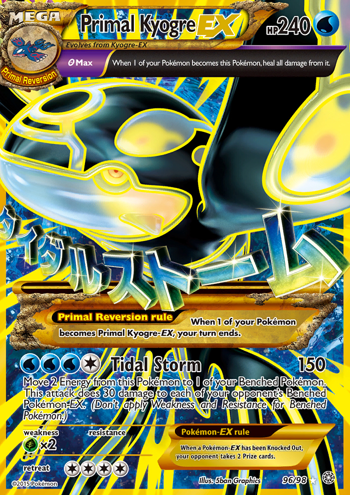 Primal Kyogre EX 96/98 XY Ancient Origins Holo Ultra Rare Full Art
