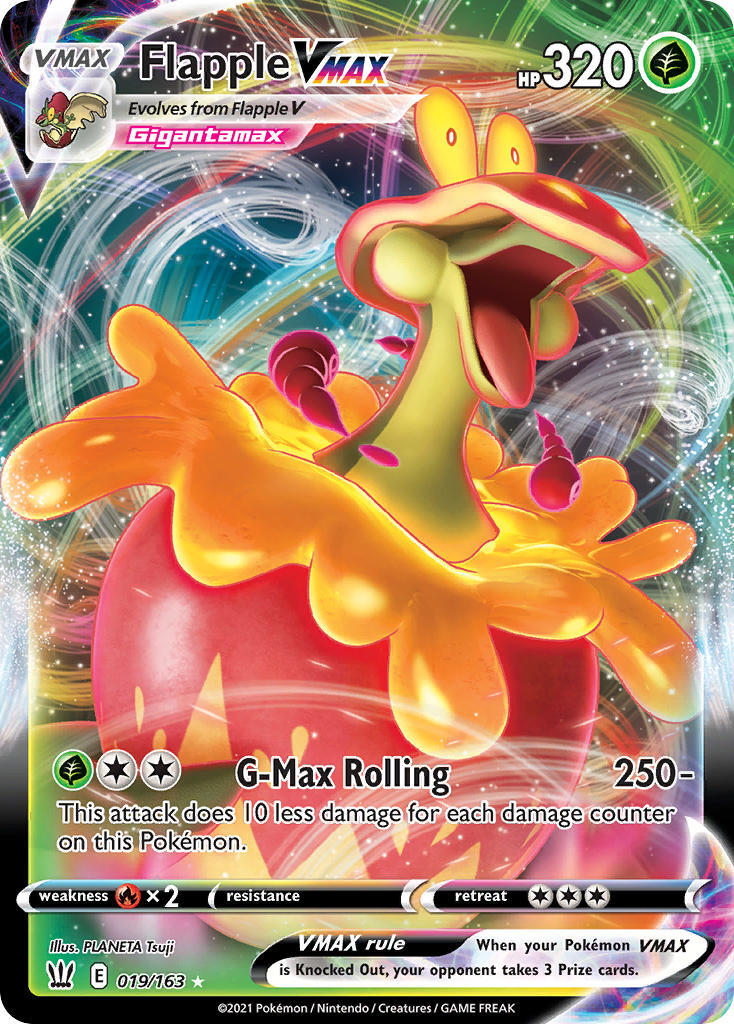 Flapple VMAX 19/163 SWSH Battle Styles Holo Ultra Rare Pokemon Card