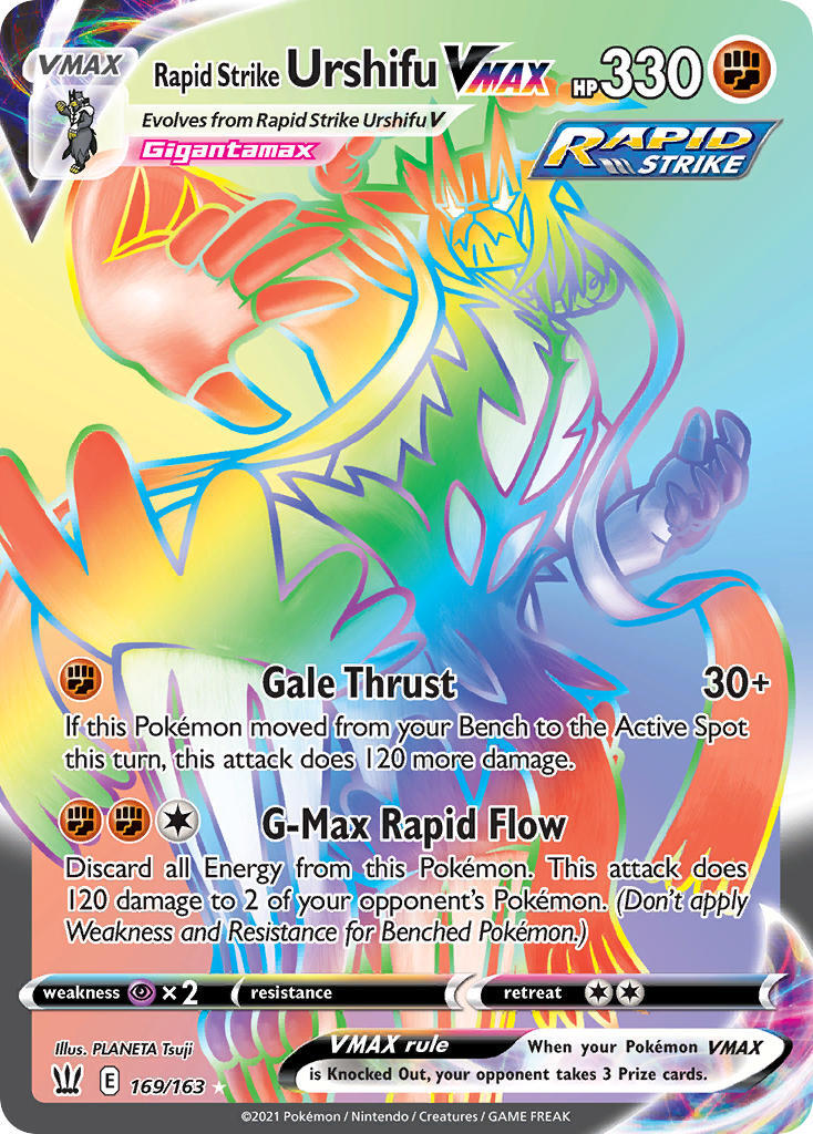 Rapid Strike Urshifu VMAX 169/163 SWSH Battle Styles Full Art Holo Hyper Rare Pokemon Card NEAR MINT