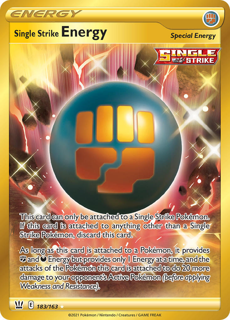 Single Strike Energy 183/163 SWSH Battle Styles Full Art Holo Secret