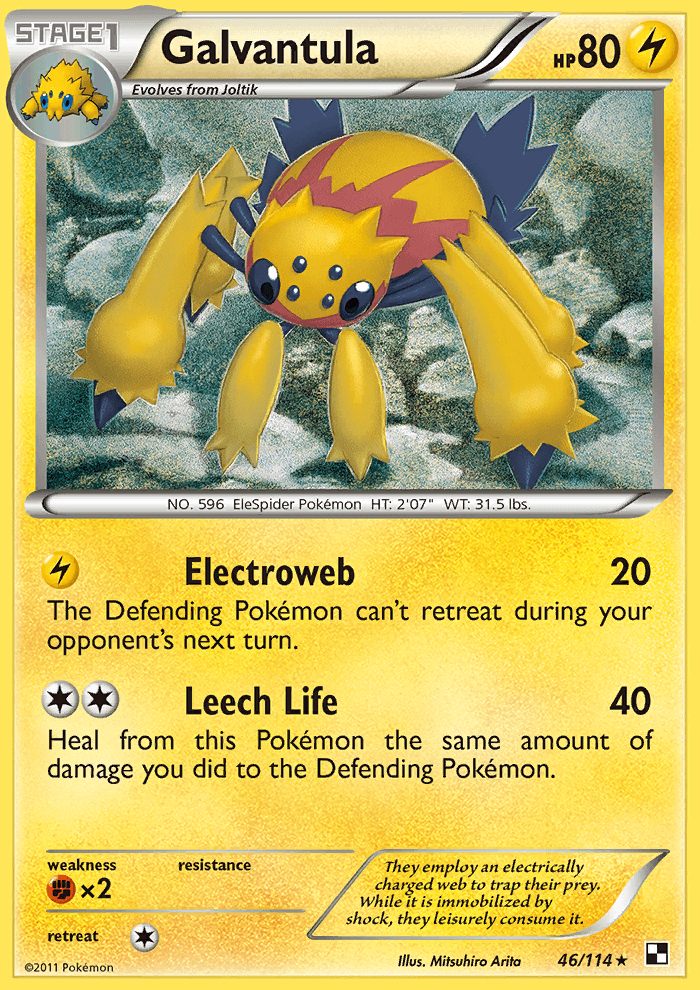 Galvantula 46/114 BW Base Set Rare Pokemon Card NEAR MINT TCG