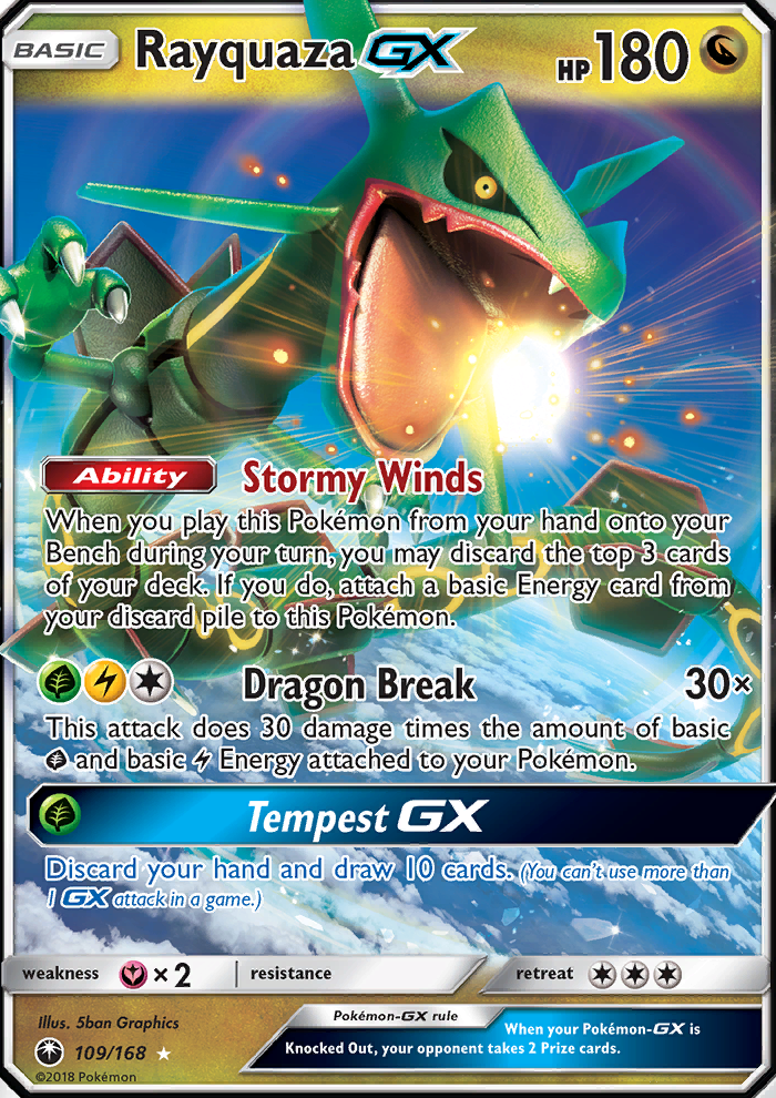 Rayquaza GX 109/168 SM Celestial Storm Holo Ultra Rare ...