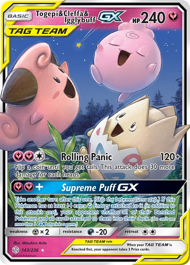 Togepi & Cleffa & Igglybuff GX 143/236 SM Cosmic Eclipse Holo Ultra