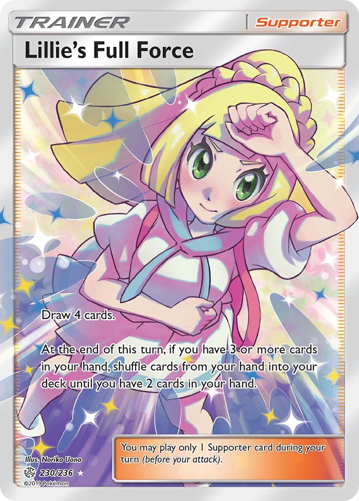 Lillie’s Full Force 230/236 SM Cosmic Eclipse Holo Ultra Rare Full Art