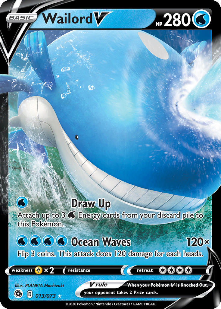 Wailord V 13/73 SWSH Champion's Path Holo Ultra Rare Pokemon Card NEAR
