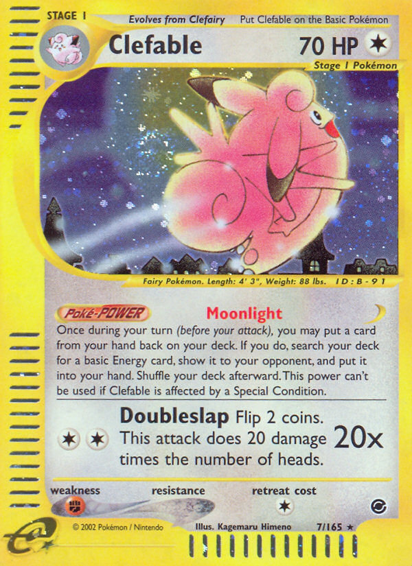 Clefable 7/165 E-Series Expedition Holo Rare Pokemon Card ...