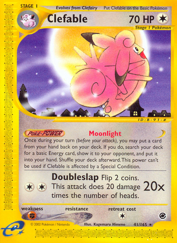 Clefable 41/165 E-Series Expedition Rare Pokemon Card NEAR ...