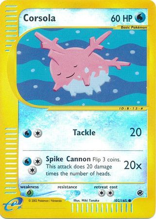 Pokemon Card Corsola Expedition 102//165 EXCELLENT Non-Holo Common TCG!!!!!!!!!!!