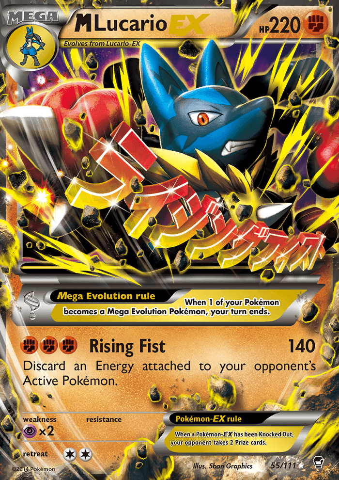 Mega Lucario EX 55/111 XY Furious Fists Holo Ultra Rare Pokemon Card