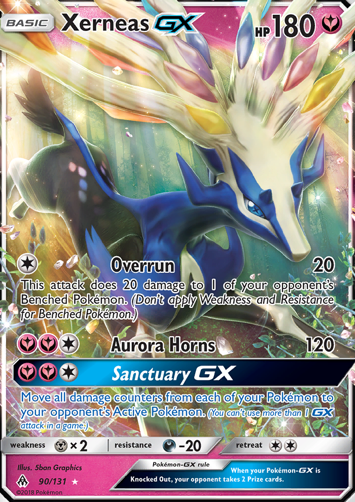 Xerneas GX 90/131 SM Forbidden Light Holo Ultra Rare Pokemon Card NEAR MINT TCG