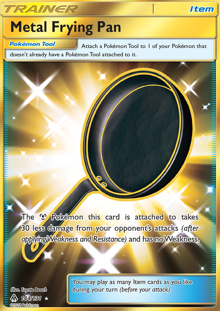 Metal Frying Pan 144/131 SM Forbidden Light Holo Full Art Secret Rare Pokemon Card NEAR MINT TCG