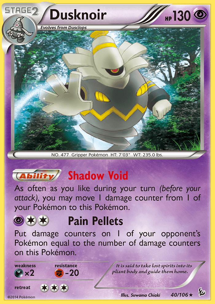 Dusknoir 40 106 Holo Pokemon Xy Flashfire Pokemon Trading Card Game Collectables Art