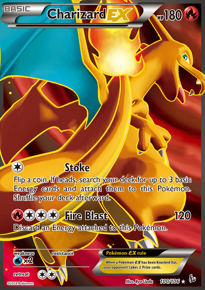 Charizard EX 100/106 XY Flashfire Holo Ultra Rare Full Art Pokemon Card