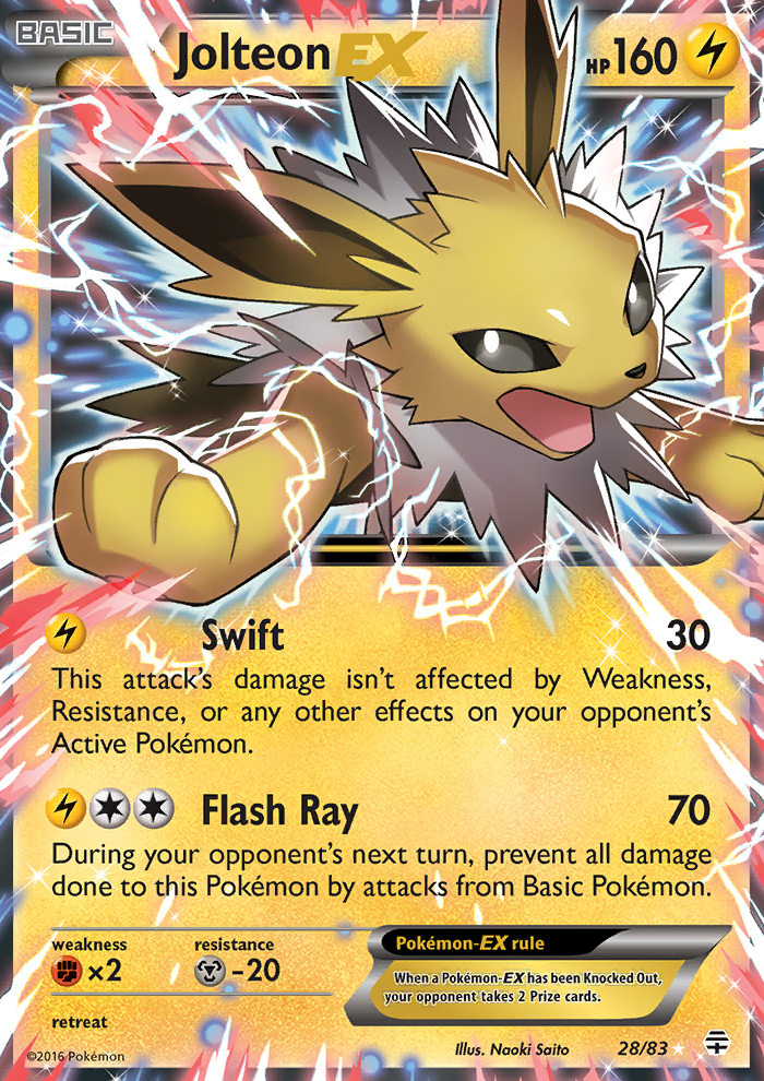 Jolteon EX 28/83 XY Generations Holo Ultra Rare Pokemon Card NEAR MINT TCG