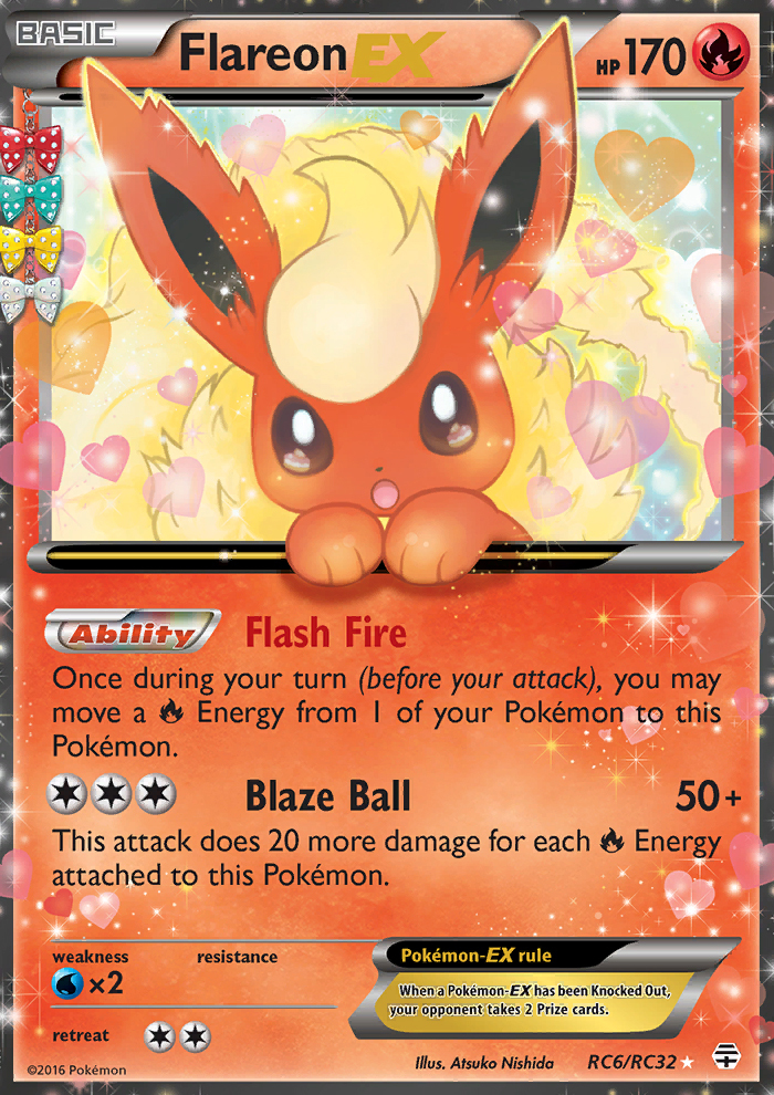 Flareon EX RC6/RC32 XY Generations Holo Ultra Rare Pokemon Card NEAR MINT TCG