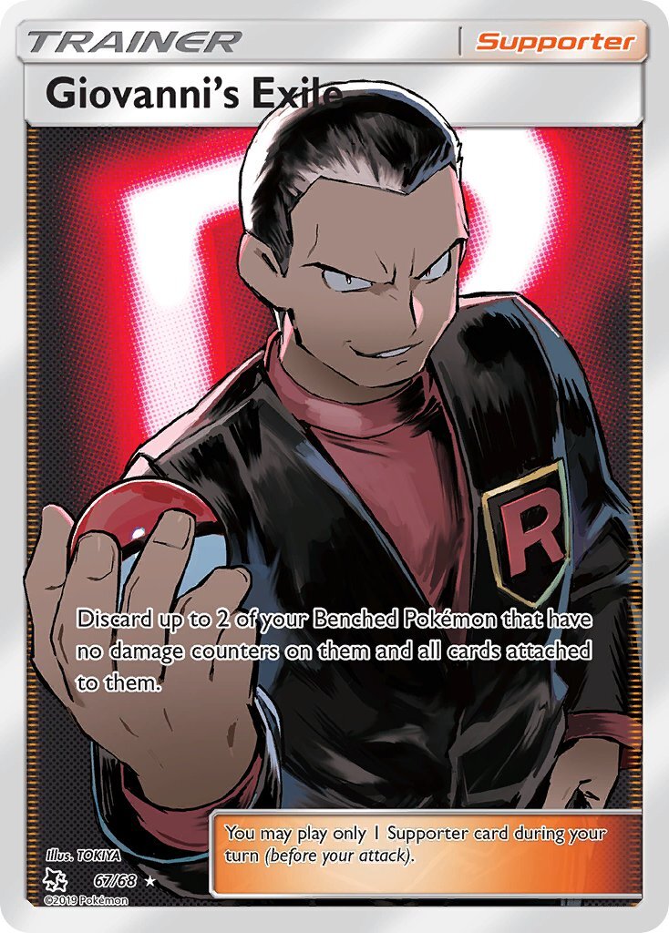 Giovanni's Exile 67/68 SM Hidden Fates Full Art Holo Ultra Rare Pokemon