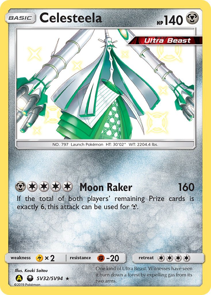 Celesteela Sv32 Sv94 Sm Hidden Fates Holo Shiny Rare Pokemon Card Near Mint Tcg Celesteela Sv32 Sv94 Sm Hidden Fates Holo Shiny Rare Pokemon Card Near Mint Tcg