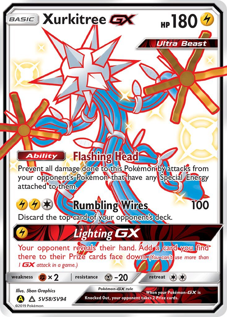 Xurkitree Gx Sv58 Sv94 Sm Hidden Fates Holo Full Art Shiny Ultra Rare Pokemon Card Near Mint Tcg Xurkitree Gx Sv58 Sv94 Sm Hidden Fates Holo Full Art Shiny Ultra Rare Pokemon Card Near Mint Tcg