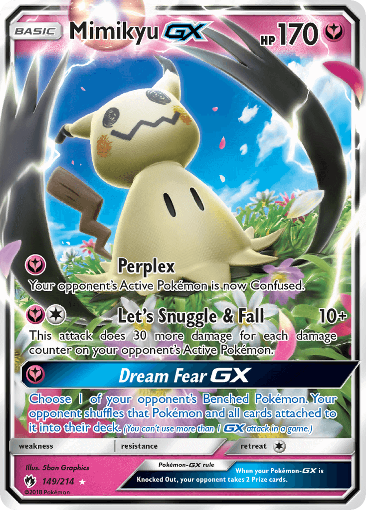 Mimikyu GX 149/214 SM Lost Thunder Holo Ultra Rare Pokemon Card NEAR