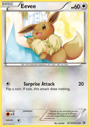 EEVEE RC14//RC25 Holo Radiant Collection POKEMON B/&W Legendary Treasures