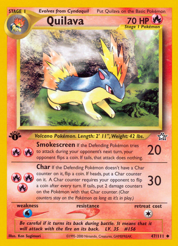 Quilava 47/111 Neo Genesis 1st Edition Uncommon Pokemon Card NEAR MINT TCG