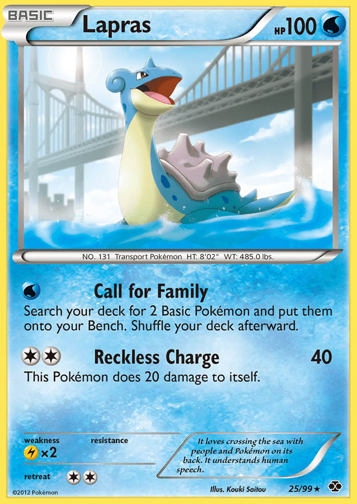 Lapras 25/99 BW Next Destinies Rare Pokemon Card NEAR MINT TCG