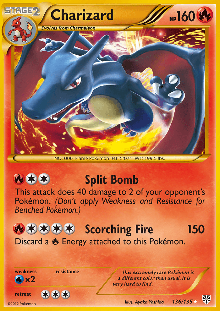 Charizard 136/135 BW Plasma Storm Holo Secret Rare Full Art Pokemon