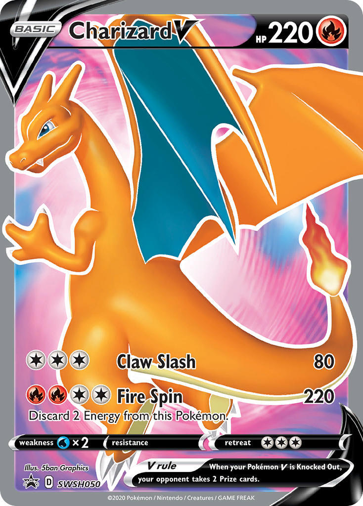 Charizard V SWSH050 Black Star Promo Pokemon Card NEAR MINT TCG