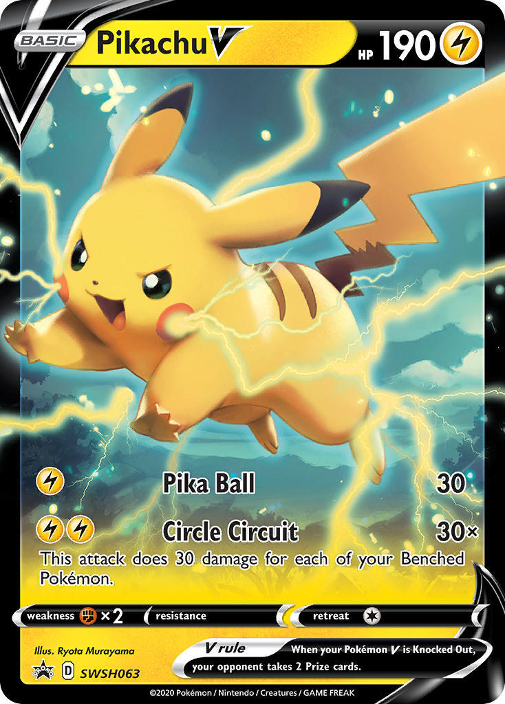 Pikachu V SWSH063 Black Star Promo Pokemon Card NEAR MINT TCG