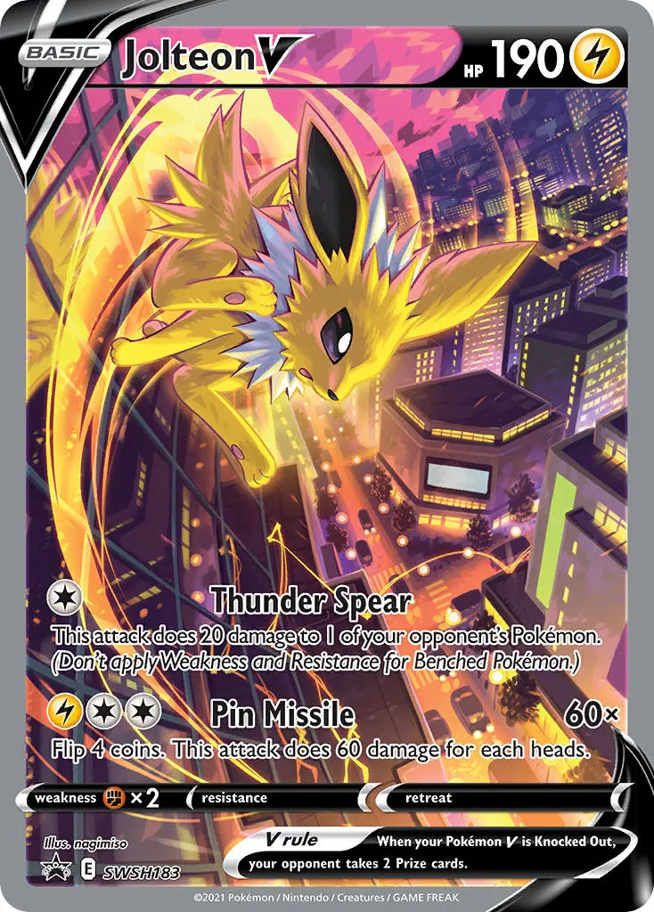 Jolteon V SWSH183 Black Star Promo Pokemon Card NEAR MINT TCG