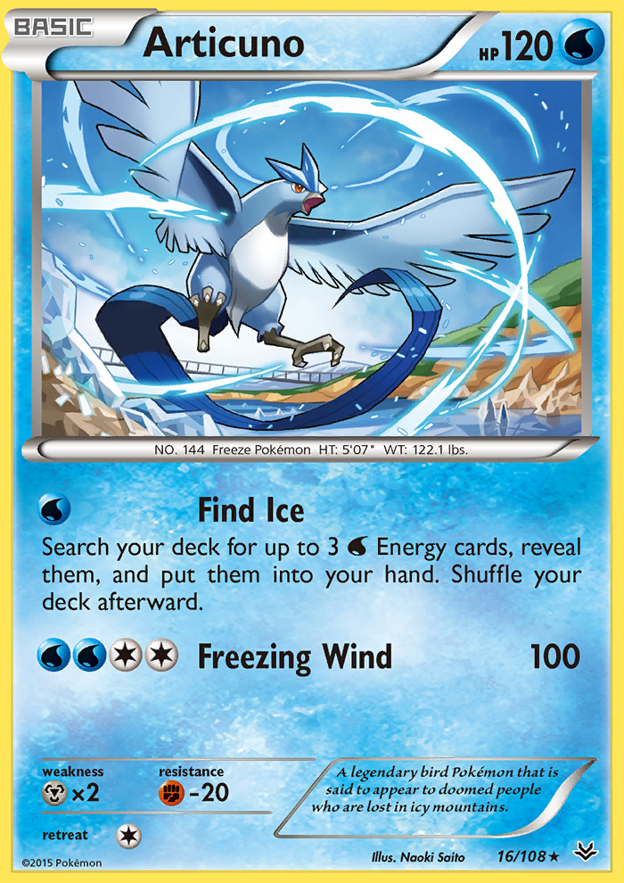 Articuno 16/108 XY Roaring Skies Rare Pokemon Card NEAR MINT TCG