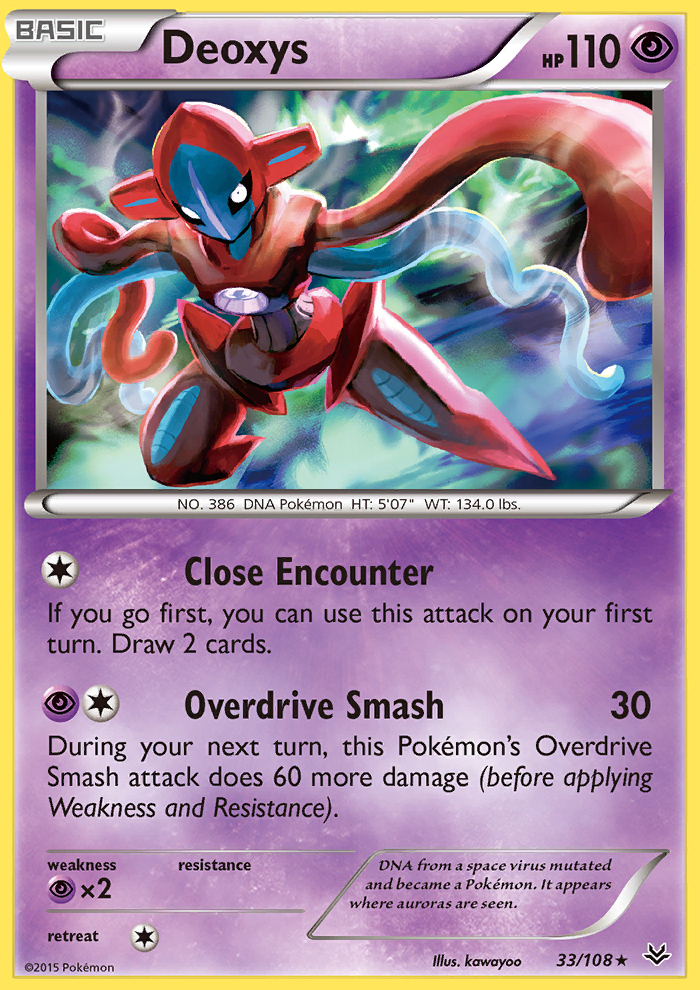 Deoxys 33 108 XY Roaring Skies Holo Rare Pokemon Card NEAR MINT TCG